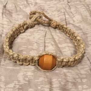 Hemp choker, wooden bead